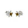 Isla Silver Women's Gold / Silver Sterling Silver & Gold Daffodil Stud Earrings