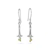 Isla Silver Women's Gold / Silver Sterling Silver Flower Dangle Earrings