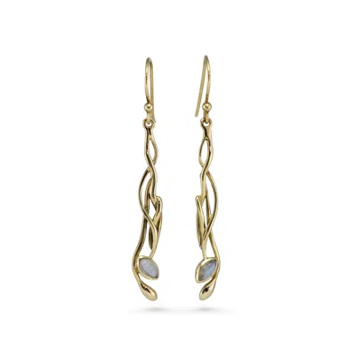 Isla Silver Women's Gold / White Labradorite Gold Earrings In Multi