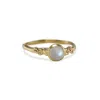 Isla Silver Women's Gold / White Moonstone Gold Vermeil Ring