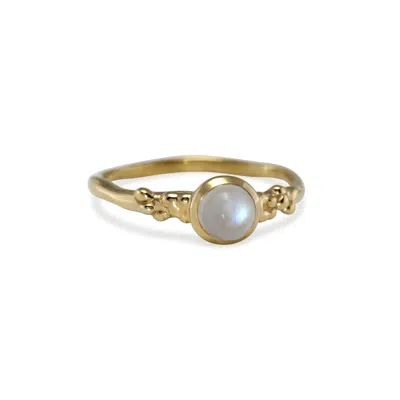 Isla Silver Women's Gold / White Moonstone Gold Vermeil Ring In Multi