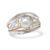 Isla Silver Women's Gold / White / Silver Pearl Statement Ring