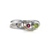 Isla Silver Women's Green / Pink / Purple Peridot & Tourmaline Silver Meadow Ring