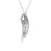 Isla Silver Women's Green / Silver Flowing Silver Pendant With Green Amethyst & Pearl