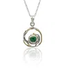 Isla Silver Women's Green / Silver Handmade Circular Emerald Silver Pendant