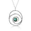 Isla Silver Women's Green / Silver Handmade Sterling Silver Labradorite Spiral Pendant