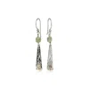 Isla Silver Women's Green / Silver Prehnite Textured Sterling Silver Drop Earrings In Green