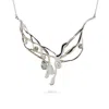 Isla Silver Women's Green / White / Silver Statement Sterling Silver Necklace With Green Amethyst & Pearl