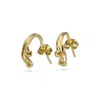 Isla Silver Women's Molten Gold Sculptural Huggie Earrings