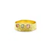 Isla Silver Women's Pink / Purple / Blue Rose & Aqua Chalcedony Gold Ring