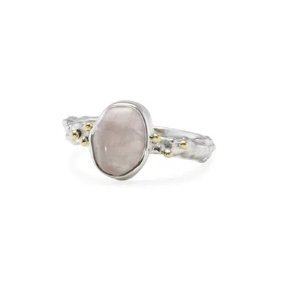 Isla Silver Women's Pink / Purple / Silver Belstone Sterling Silver Rose Quartz Ring In Multi