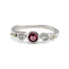 Isla Silver Women's Pink / Purple / White White Topaz & Pink Tourmaline Ring