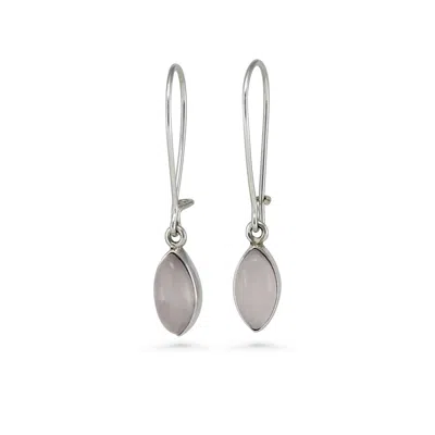 Isla Silver Women's Pink / Silver Sterling Silver Rose Quartz Earrings In Pink/silver