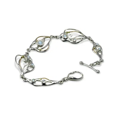 Isla Silver Women's Rainbow Moonstone Sterling Silver Bracelet