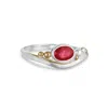 Isla Silver Women's Red / Silver Dainty Ruby Cz Ring