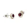 Isla Silver Women's Red / Silver Handmade Sterling Silver Ruby Stud Earrings
