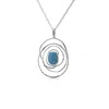 Isla Silver Women's Silver / Blue Oval Spiral Blue Opal Pendant In Multi