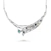 Isla Silver Women's Silver / Blue Sterling Silver Gemstone Statement Necklace With Blue Topaz, Amethyst & Iolite In Multi