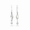 Isla Silver Women's Silver Dainty Flower & Rainbow Moonstone Drop Earrings