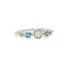 Isla Silver Women's Silver Dainty Three Opal Ring