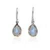 Isla Silver Women's Silver Handmade Rainbow Moonstone Droplet Earrings