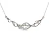 Isla Silver Women's Silver Rainbow Moonstone Organic Flow Statement Necklace