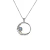 Isla Silver Women's Silver Round Rainbow Moonstone Necklace In Silver