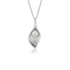 Isla Silver Women's Sterling Silver Calla Lily Pendant With Freshwater Pearl