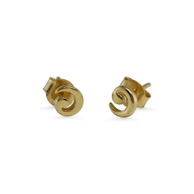 Isla Silver Women's Tiny Gold Spiral Stud Earrings