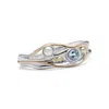 Isla Silver Women's White / Silver / Blue Pearl & Blue Topaz Sterling Silver Ring