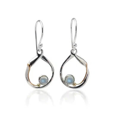 Isla Silver Women's White / Silver Elegant Rainbow Moonstone Earrings In Multi