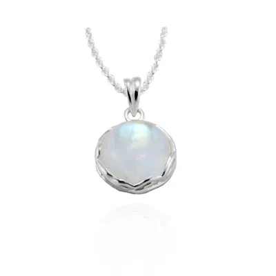 Isla Silver Women's White / Silver Moonstone Pendant In Sterling Silver In Multi