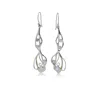 Isla Silver Women's White / Silver Rainbow Moonstone Organic Flow Statement Earrings
