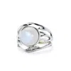 Isla Silver Women's White / Silver Unique Rainbow Moonstone Statement Ring