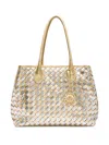 &isla Woven Tote Bag In Gold