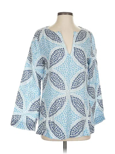 Pre-owned Island Company 3/4 Sleeve T-shirt In Blue