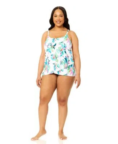 Island Escape Plus Size Scoop Neck Cape Town Tankini Swimsuit Bottoms In Multi