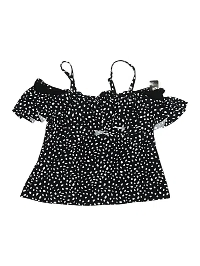Island Escape Swimsuit Top Black Polka Dots Pattern Swimwear