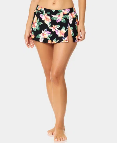 Island Escape Women's Floral Print Skirt In Green