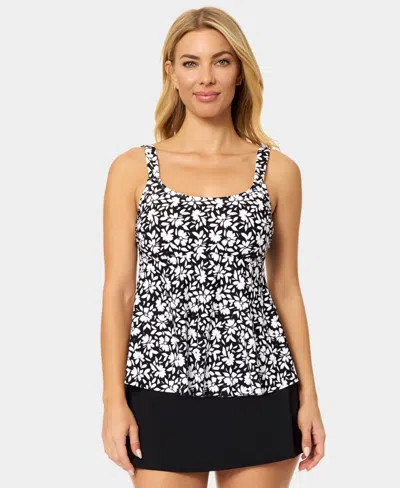 Island Escape Women's Laguna Scoop Neck Tankini Top In Multi