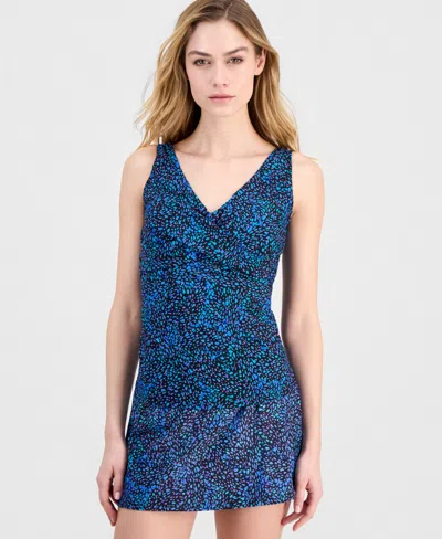 Island Escape Women's Monterey V-neck Tankini Top, Macy's Exclusive In Blue