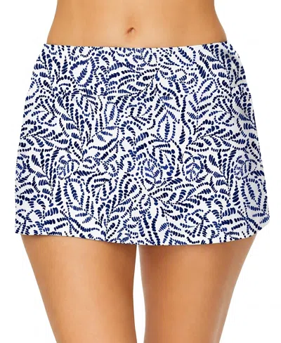 Island Escape Women's Nylon-blend Poolside Skirtini Swim Bottoms, Macy's Exclusive In Blue