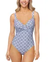 Island Escape Women's Sunset Underwire One-piece Swimsuit, Exclusively At Macy's In Blue