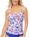 Island Escape Womens Tahiti Ruffled Bandini Top Mid Rise Bikini Bottoms Exclusively At Macys In White Multi