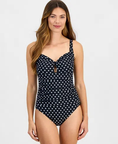 Island Escape Women's Twist-front Keyhole One-piece Swimsuit, Macy's Exclusive In Multi