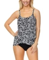Island Escape Womens Capetown Underwire Tankini Top High Waist Tummy Control Bikini Bottoms Exclusively At Macys In Black,white