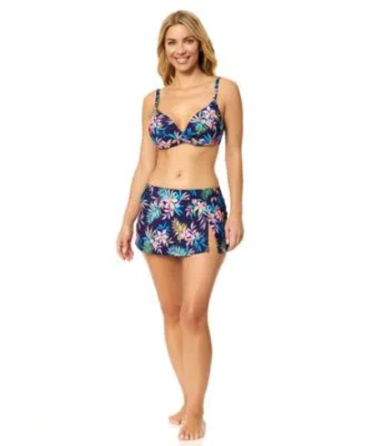 Island Escape Womens Gemini Printed Underwire Bikini Top Lux Pull On Skirtini Bottoms Macys Exclusive In Multi