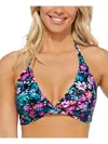 Island Escape Womens Printed Halter Bikini Swim Top In Multi