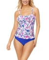 Island Escape Womens Tahiti Ruffled Bandini Top Mid Rise Bikini Bottoms Exclusively At Macys In White Multi