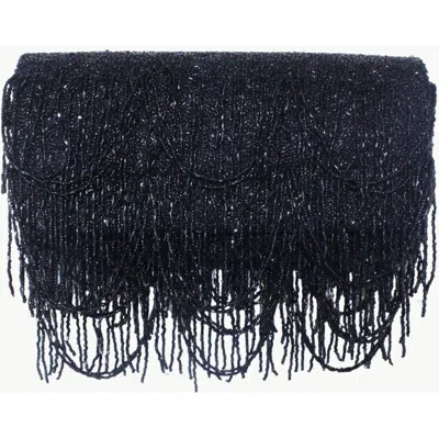 Island To East Side Fringes All Over Medium Structured Bag In Black